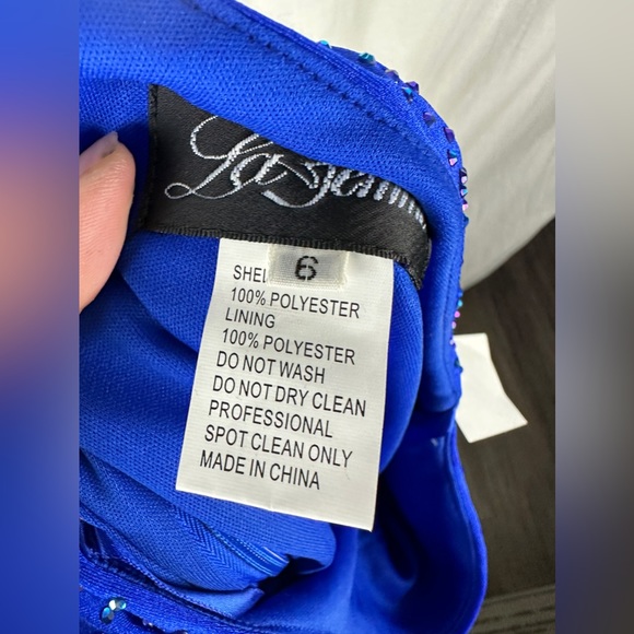 La Femme Royal Blue Rhinestone Jersey Skirt Size 6 NWT - Picture 11 of 13